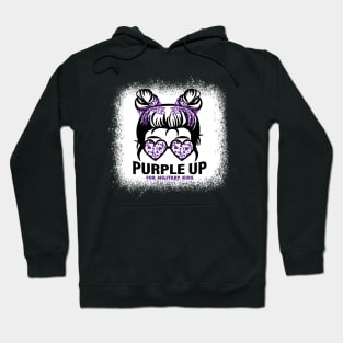 Purple up for military kids Messy bun Military child Month Hoodie